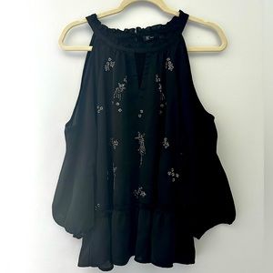 Black cold shoulder Sequence Blouse size Large